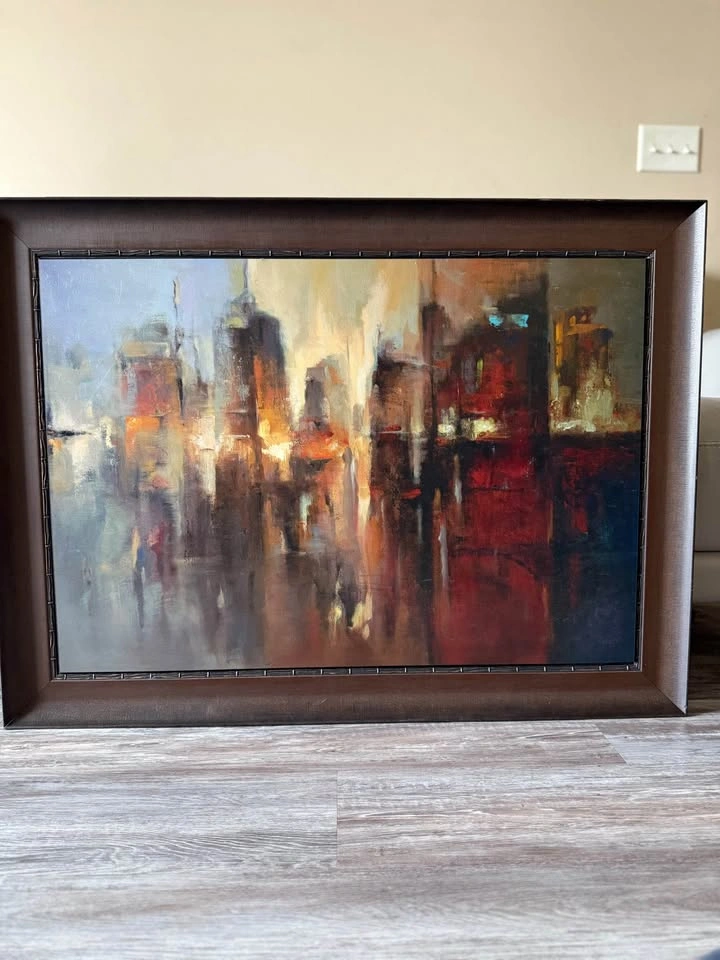 Framed Abstract Cityscape Painting – Premium Art Piece - photo 4