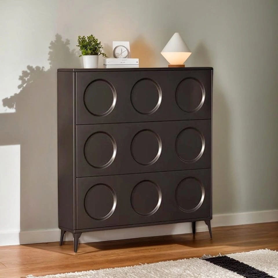 French-Style Cream Shoe Cabinet (3 Flip Doors) - From $75