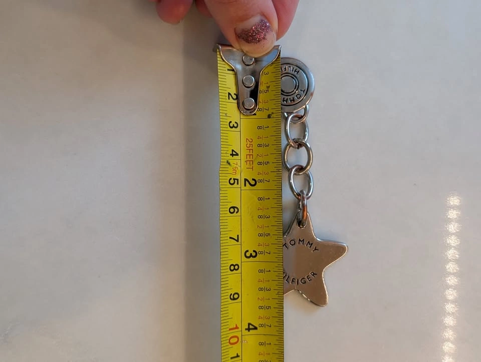 Tommy Hilfiger Star Bag Charm Keychain Silver Pendant Y2K - photo 4