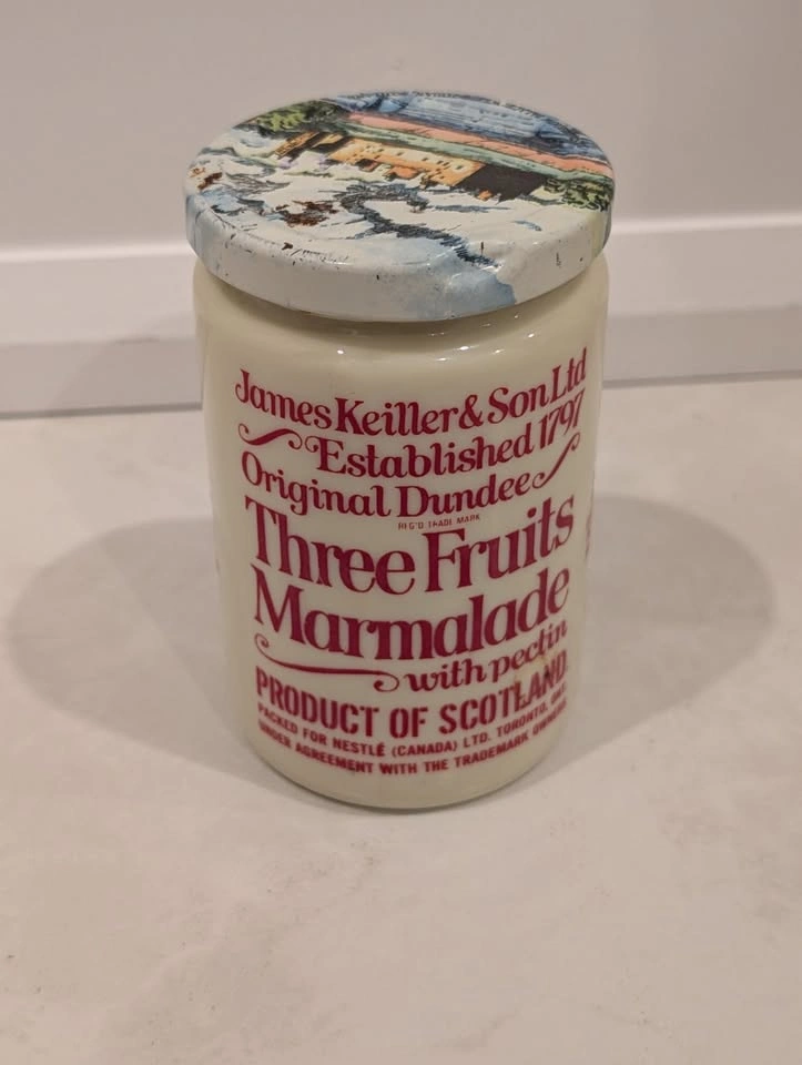 Vintage James Keiller Dundee Three Fruits Marmalade Jar w/ Castl - photo 5