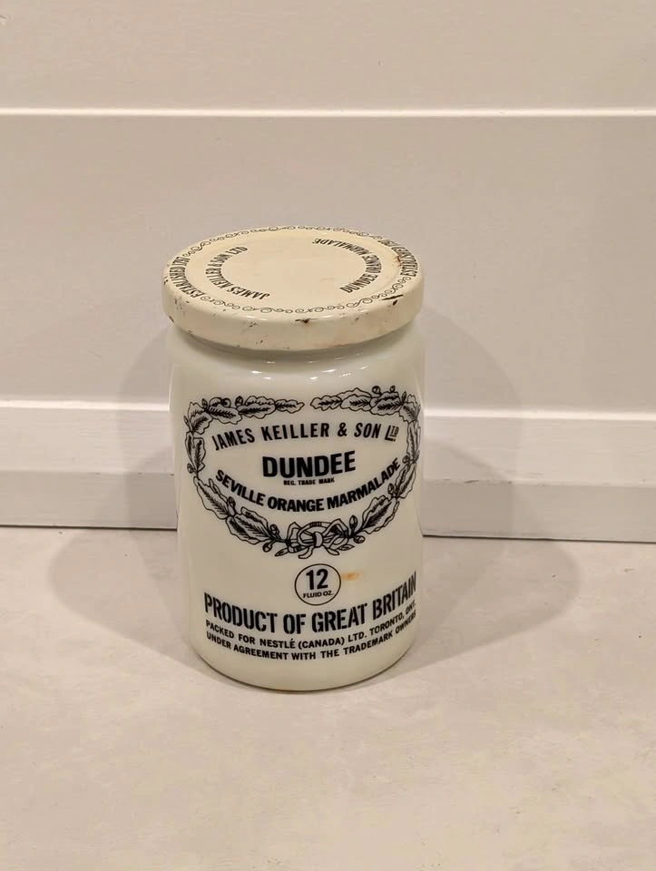 Vintage James Keiller & Son Dundee Marmalade Jar with Lid