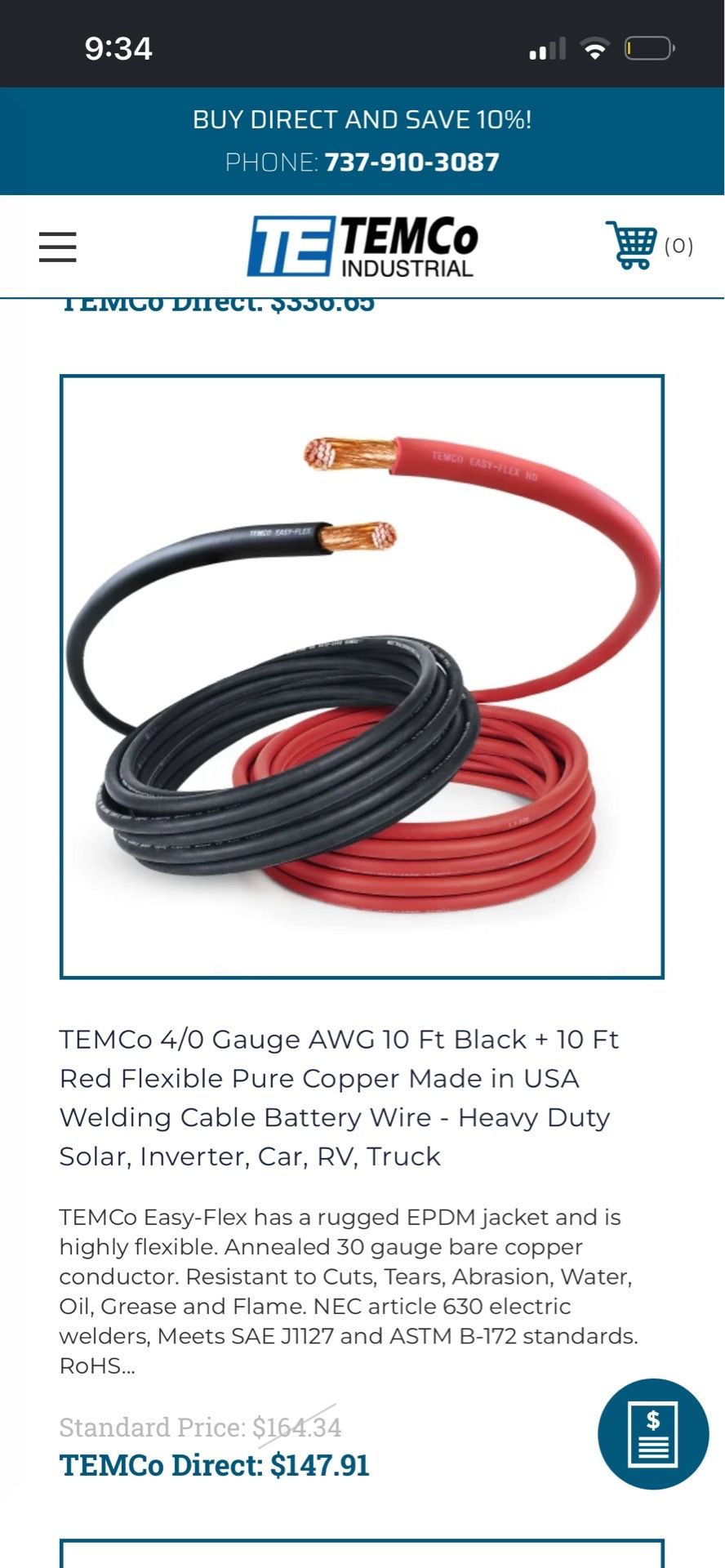 10' and 10' Red & Black Welding Wire