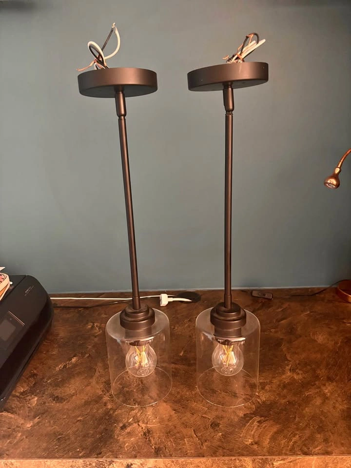 Set of 2 Black Modern Pendant Lights