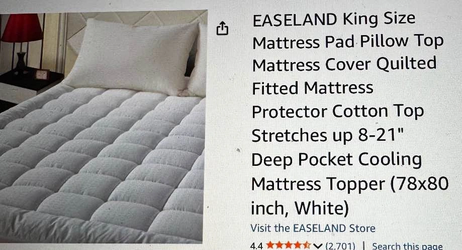 Quilted Mattress Pad Pillow Top Cover