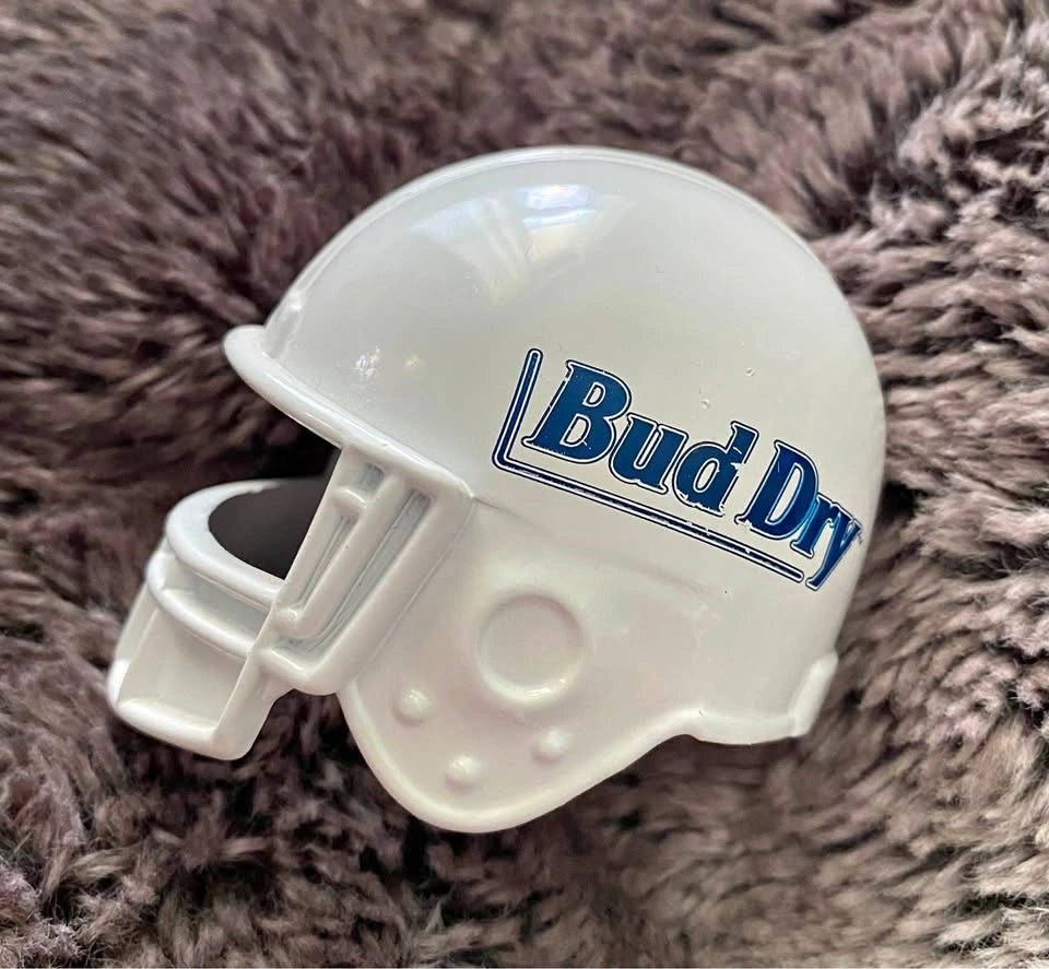 Vintage Bud Dry Mini Football Helmet Bottle Opener