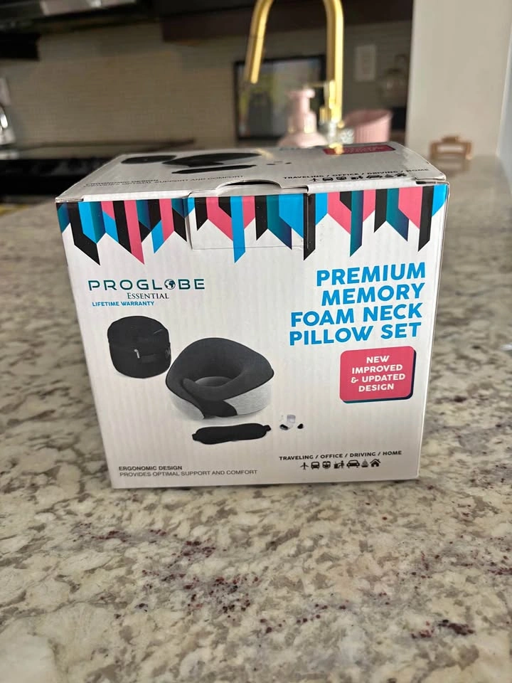 Memory Foam Travel Neck Pillow Set (NEW)