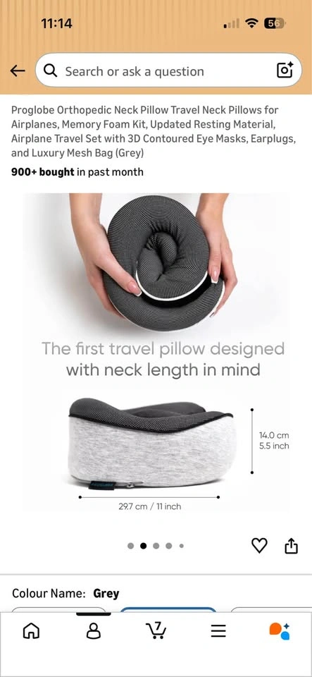 Memory Foam Travel Neck Pillow Set (NEW) - photo 3