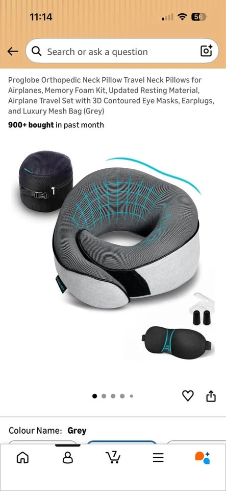 Memory Foam Travel Neck Pillow Set (NEW) - photo 4