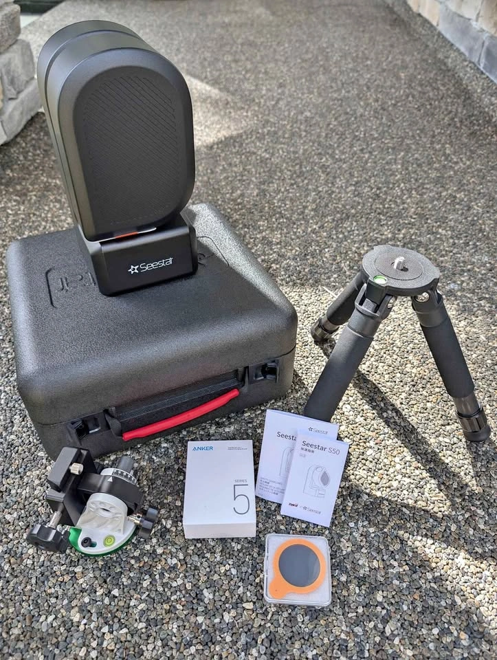 Seestar S50 Smart Telescope + Equatorial Wedge & Extras