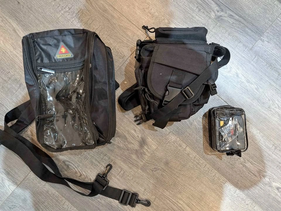 Motorcycle Tank Bag, Hip Carry & Pump