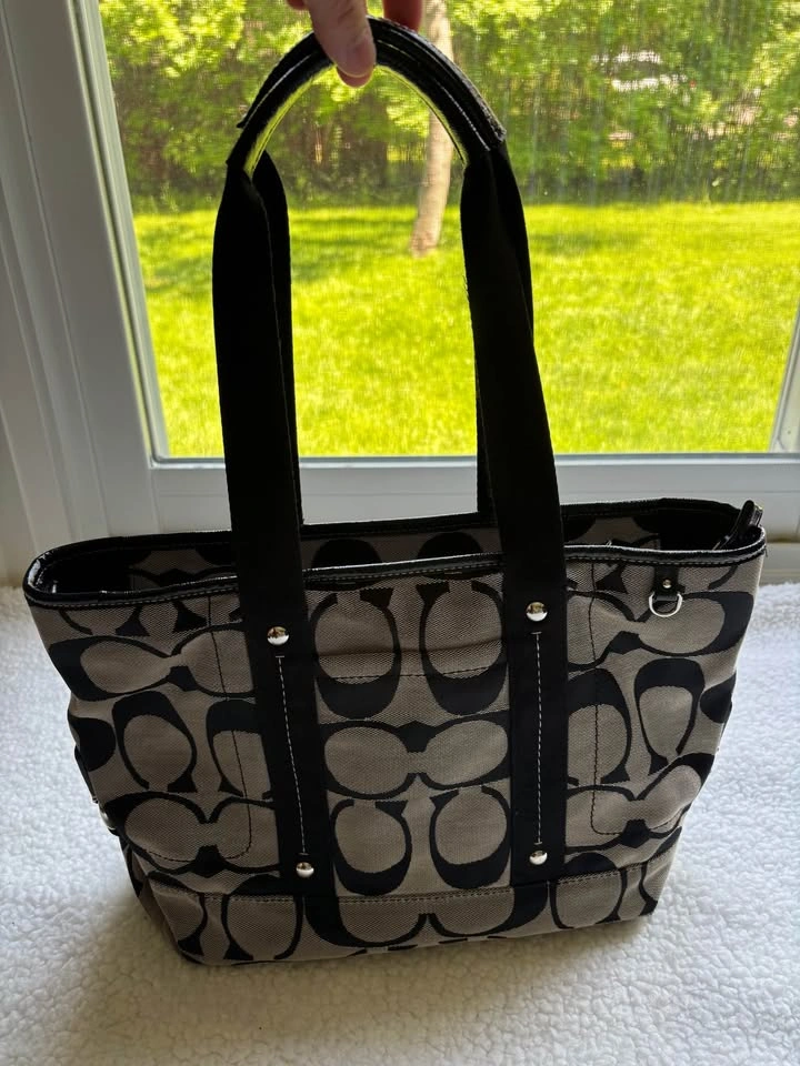 Coach Vintage Y2K Black Monogram Shoulder Tote Bag - photo 5