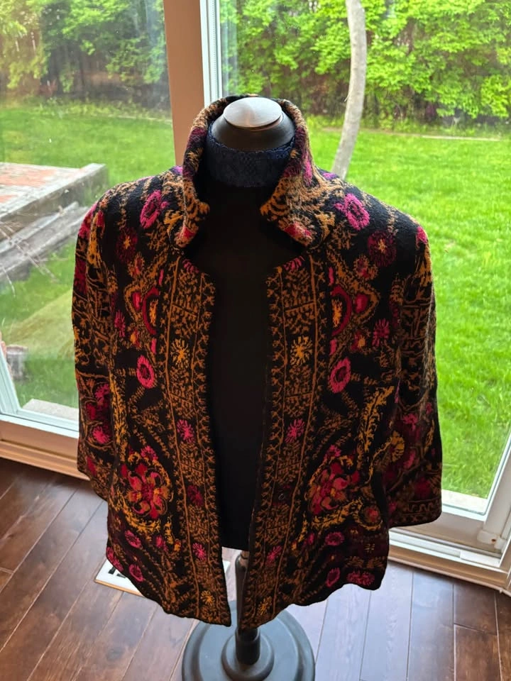 Anthropologie Moth Payton Jacquard Sweater XS Jacket/Cardigan Bl - photo 3