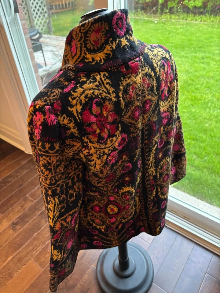 Anthropologie Moth Payton Jacquard Sweater XS Jacket/Cardigan Bl - photo 4
