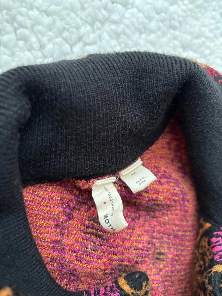 Anthropologie Moth Payton Jacquard Sweater XS Jacket/Cardigan Bl - photo 5
