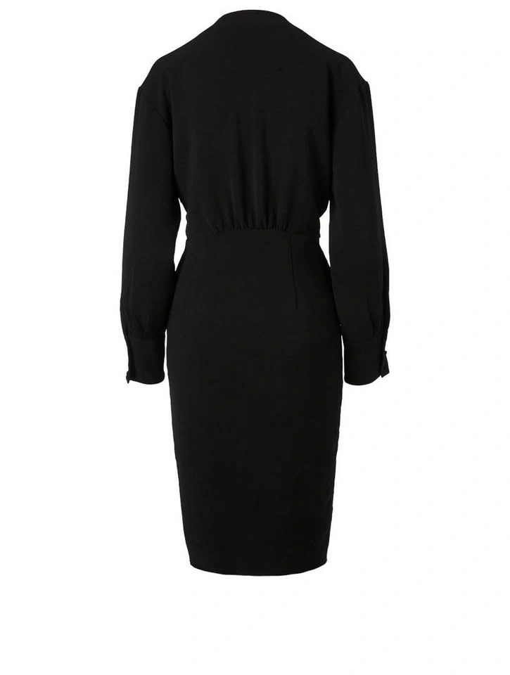 ba&sh Designer Black Draped Long Sleeve Mini Dress M - photo 2