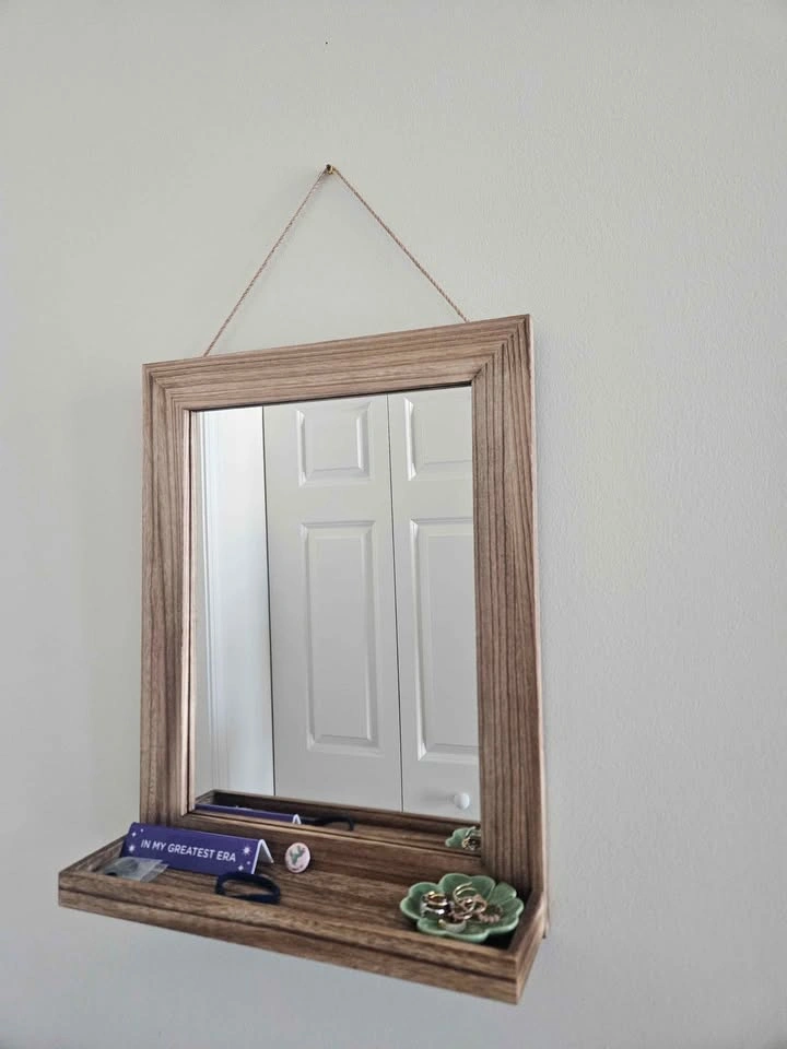Wall hanging mirror with shelf - photo 2