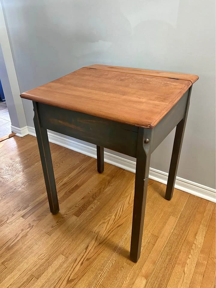 Vintage Lift-Top Wooden School Desk