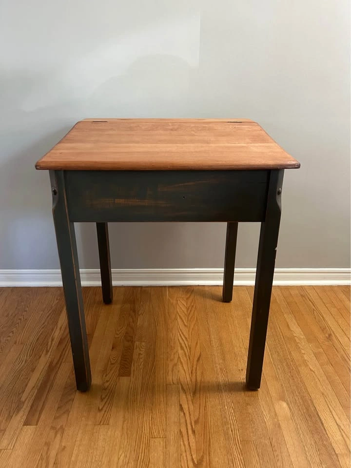 Vintage Lift-Top Wooden School Desk - photo 3