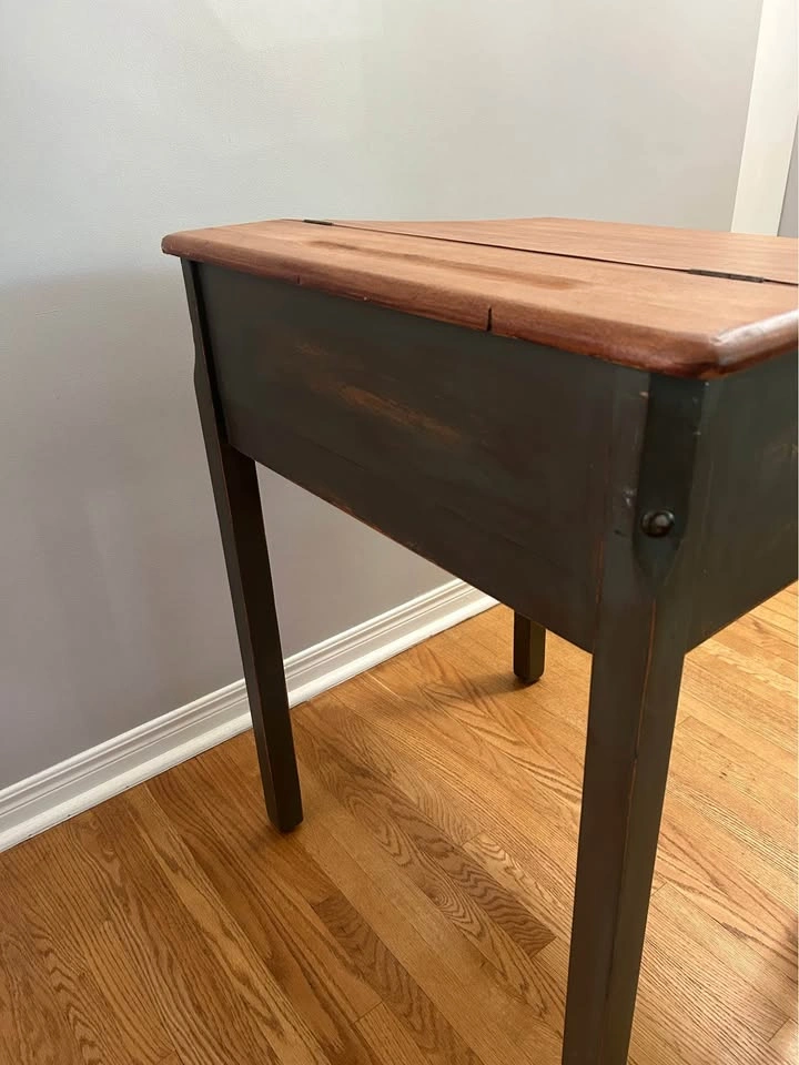 Vintage Lift-Top Wooden School Desk - photo 5