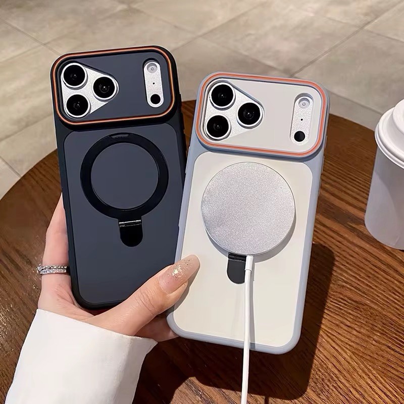 iPhone 17 Litchi Leather Case - Shockproof, Wireless Charging Co