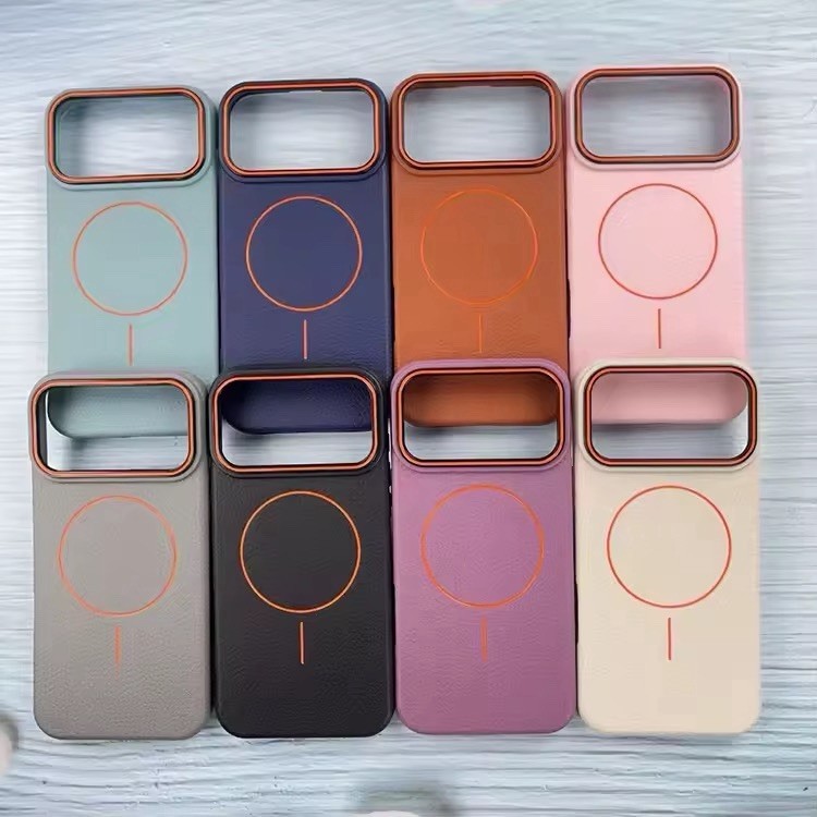 iPhone 17 Litchi Leather Case - Shockproof, Wireless Charging Co - photo 2