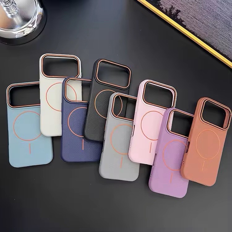 iPhone 17 Litchi Leather Case - Shockproof, Wireless Charging Co - photo 3