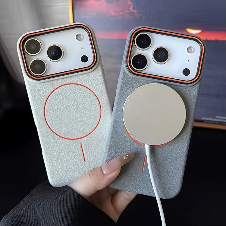 iPhone 17 Litchi Leather Case - Shockproof, Wireless Charging Co - photo 5