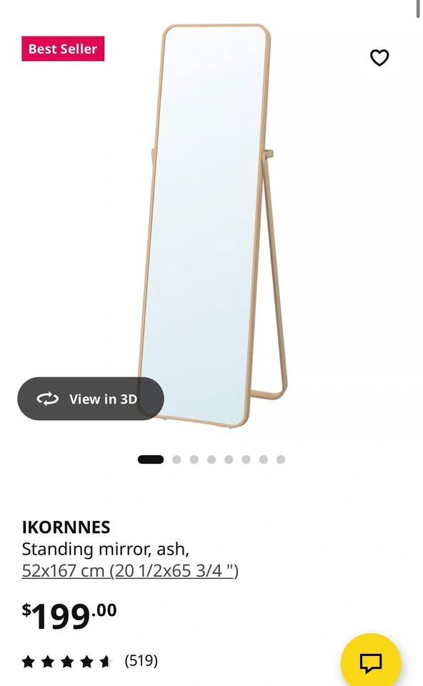 IKEA Ikornnes Standing Mirror - photo 2