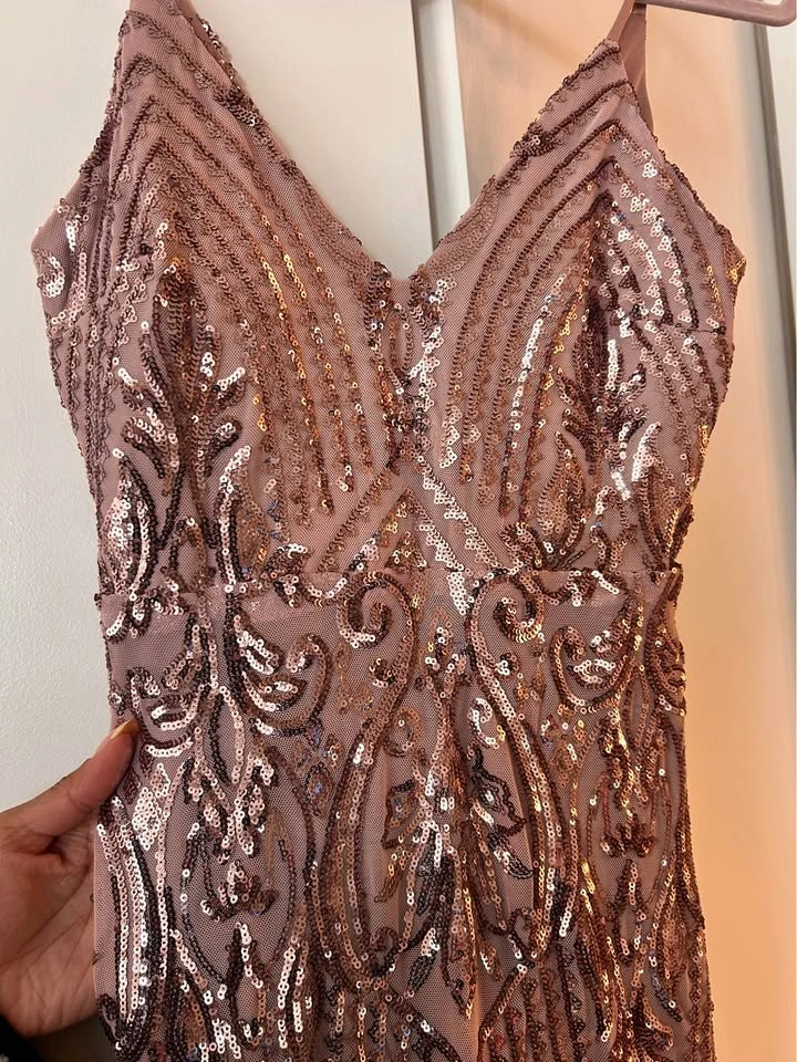 Pink Sequin Beaded Mermaid Gown (Prom/Gala/Graduation) - photo 2