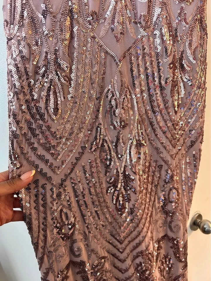 Pink Sequin Beaded Mermaid Gown (Prom/Gala/Graduation) - photo 3