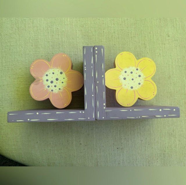 Floral Bookends hand painted