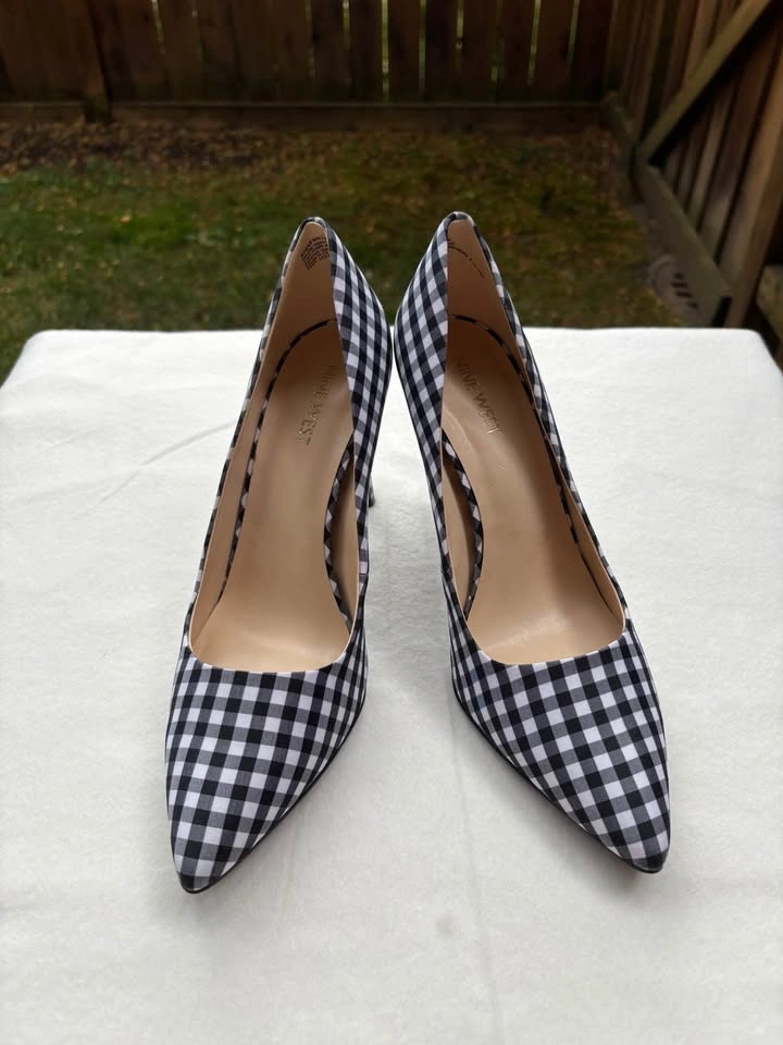 Nine West Black White Gingham Pumps - Size 8.5 - photo 2