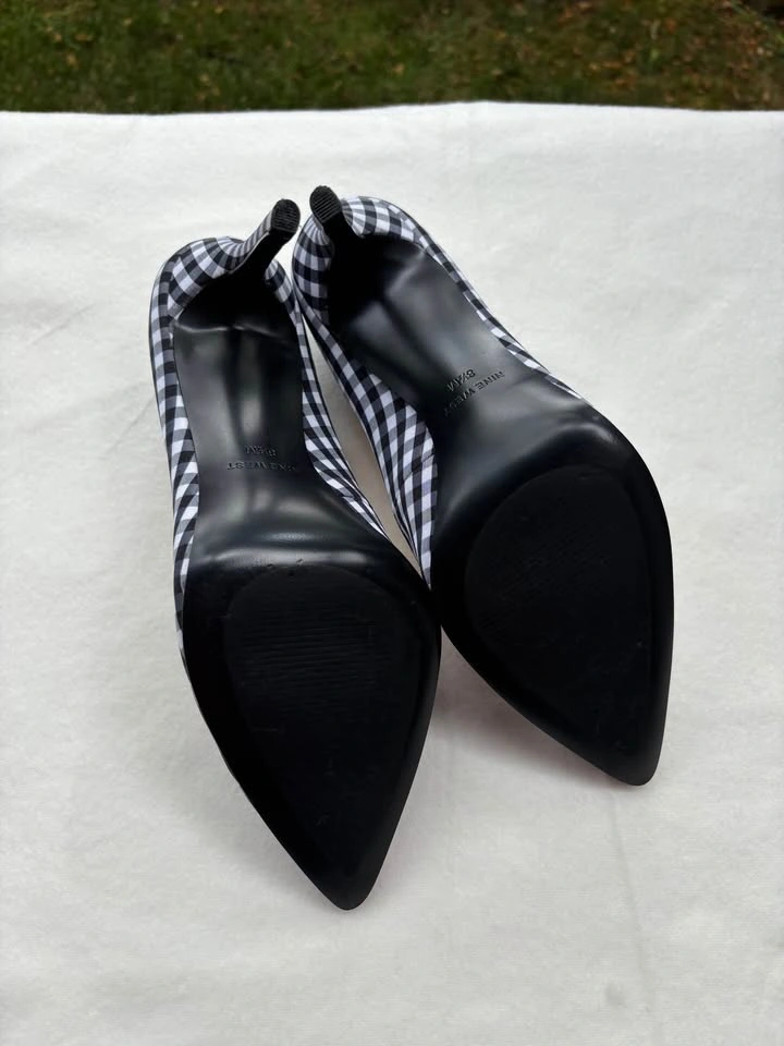 Nine West Black White Gingham Pumps - Size 8.5 - photo 3