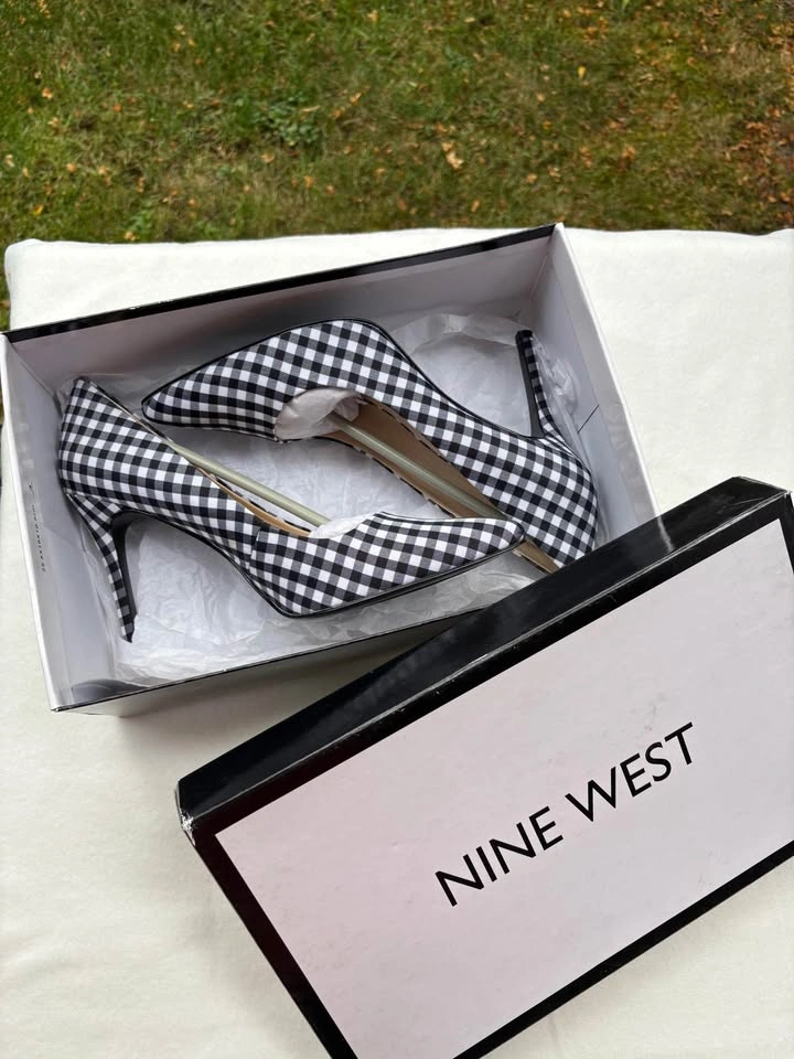 Nine West Black White Gingham Pumps - Size 8.5 - photo 5