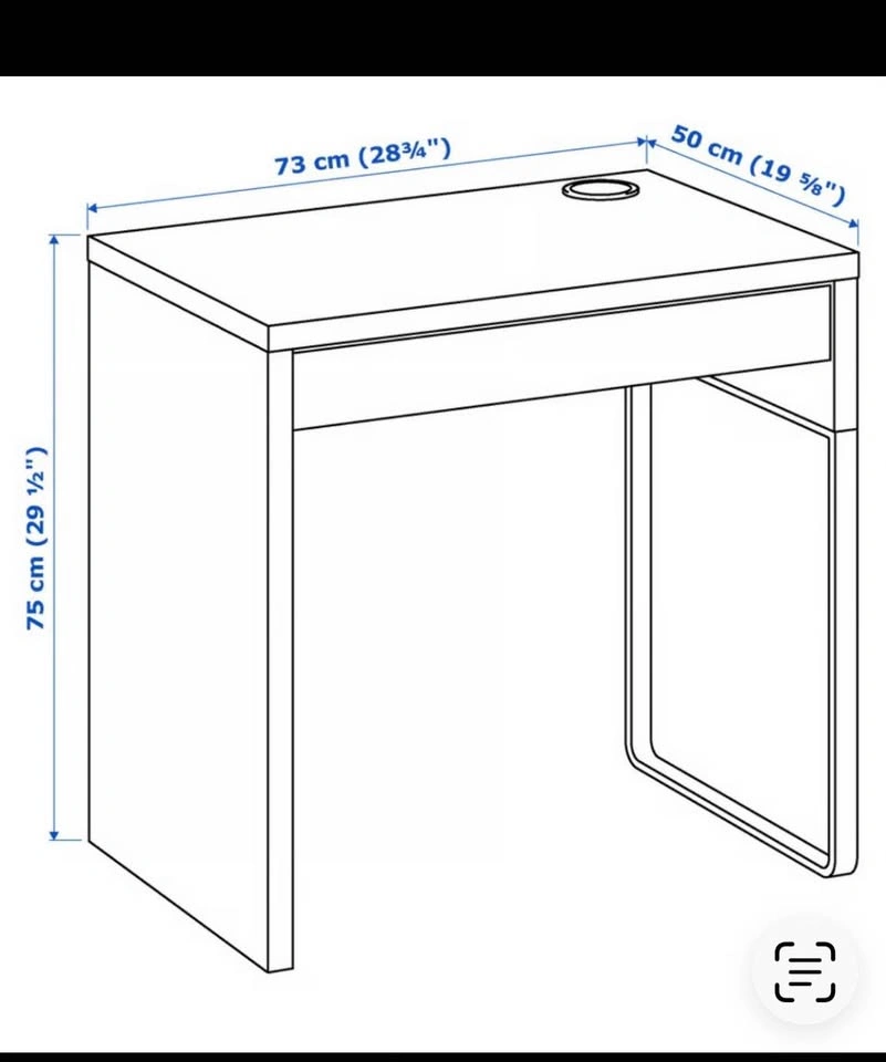 White Computer Desk with Drawer used size on the picture. - photo 2
