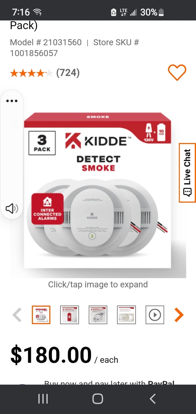 Smoke Alarms - New In Box 3 Pack Kidde