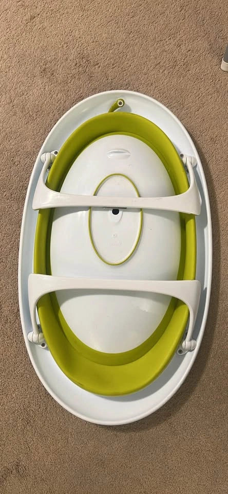 Boon Foldable Baby Bathtub white green - photo 2
