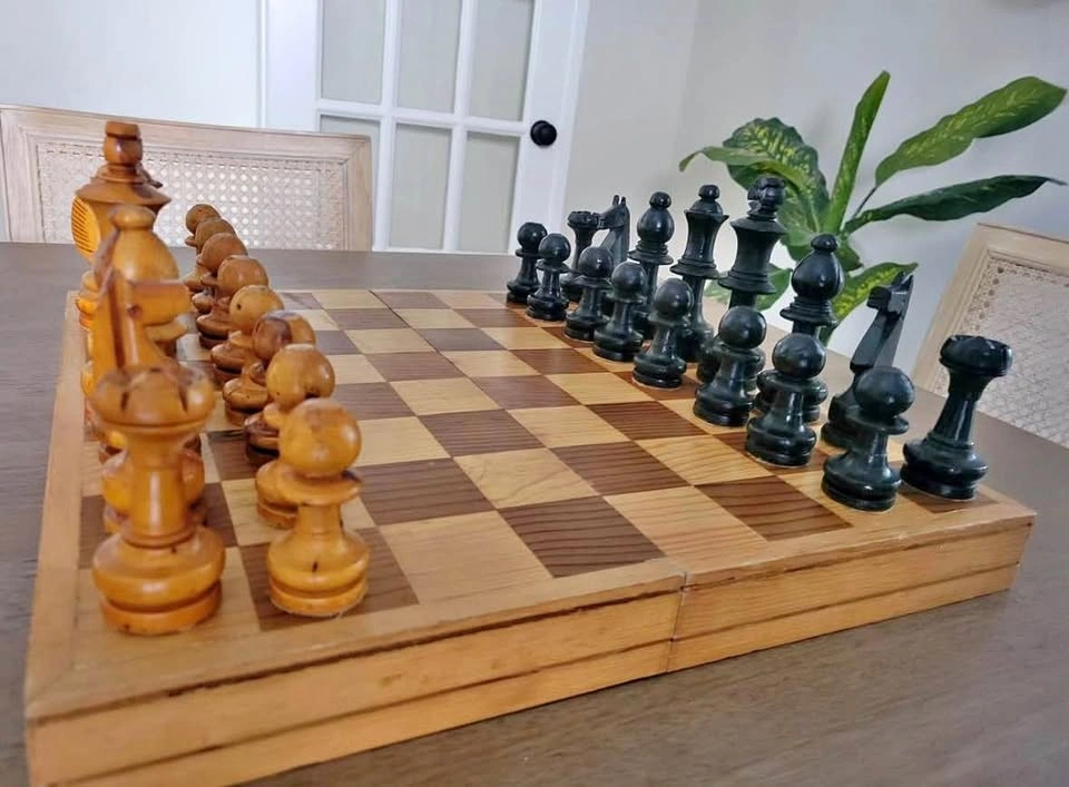 Large wood chess board