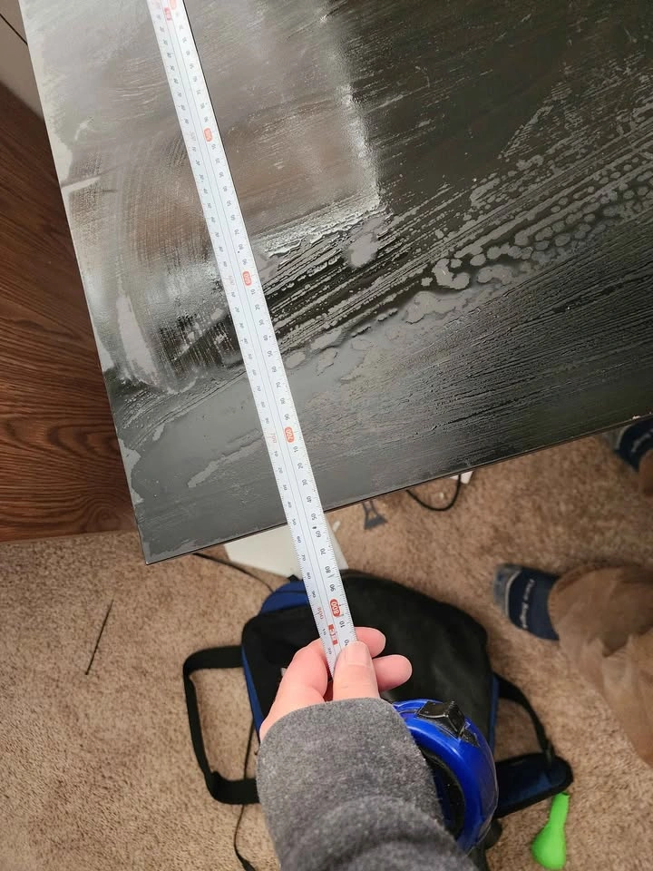 Bigger Ikea Desk - Black Top, Dark Blue Drawers - photo 2