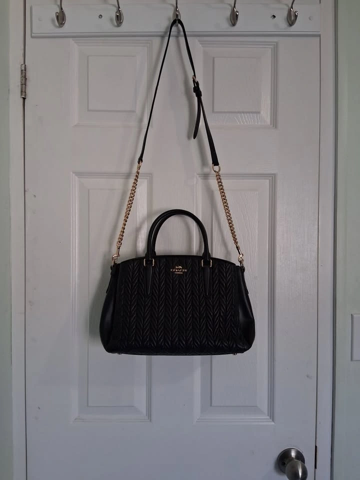 Black Quilted Leather Satchel Bag - photo 3