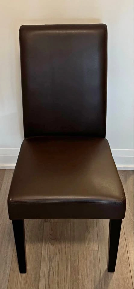 Dark Brown Faux Leather Dining Chair