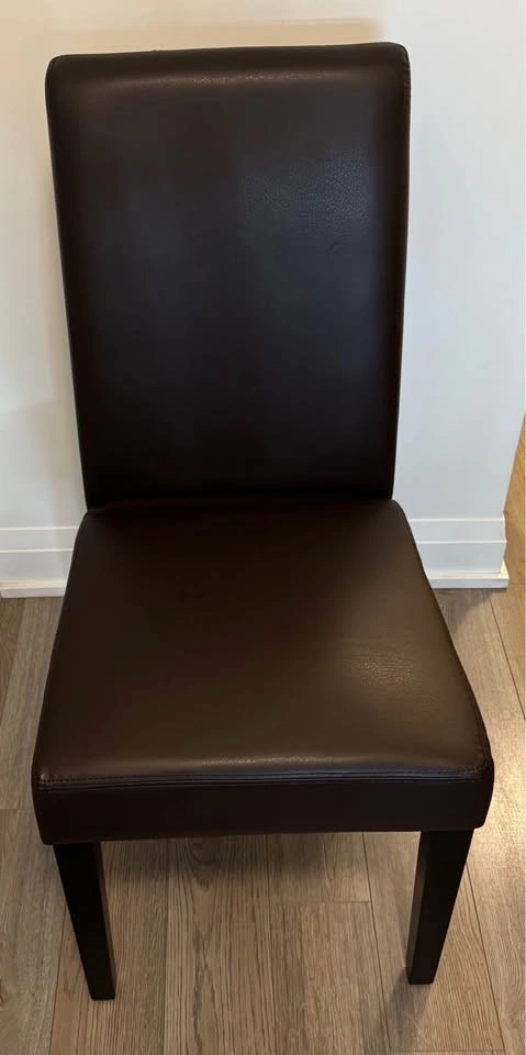 Dark Brown Faux Leather Dining Chair - photo 2