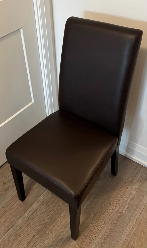 Dark Brown Faux Leather Dining Chair - photo 3