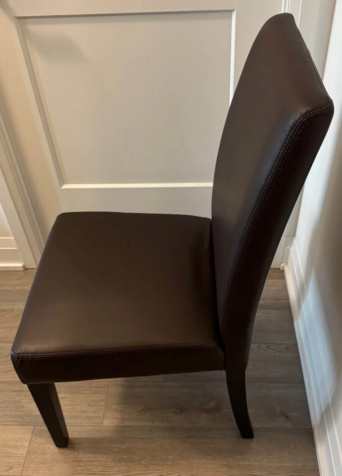 Dark Brown Faux Leather Dining Chair - photo 4
