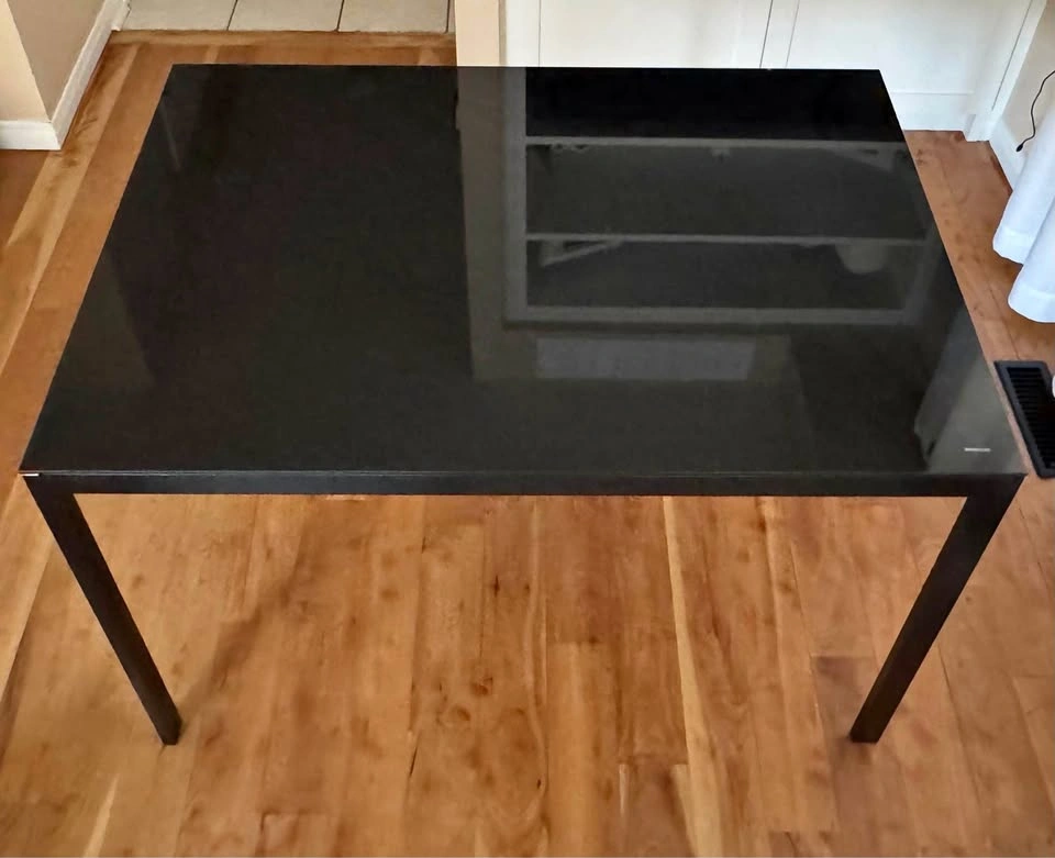 Black Glass Top Dining Table