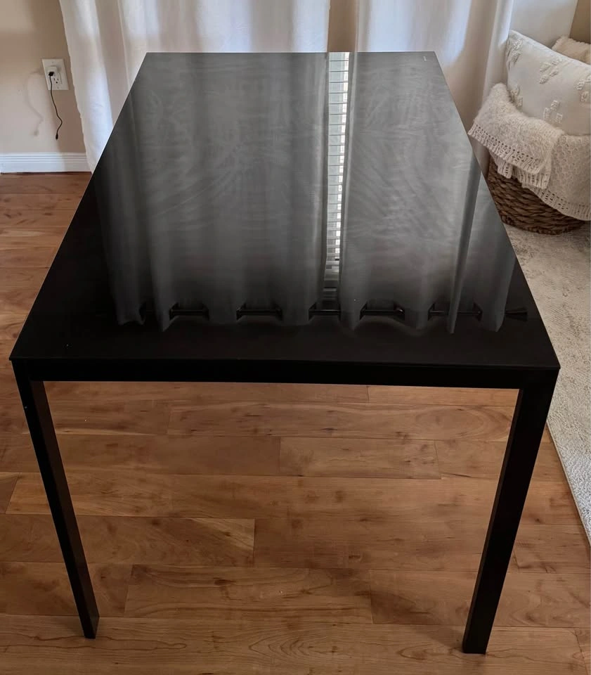 Black Glass Top Dining Table - photo 2