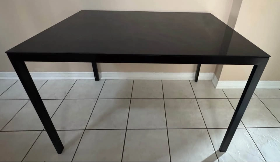 Black Glass Top Dining Table - photo 3