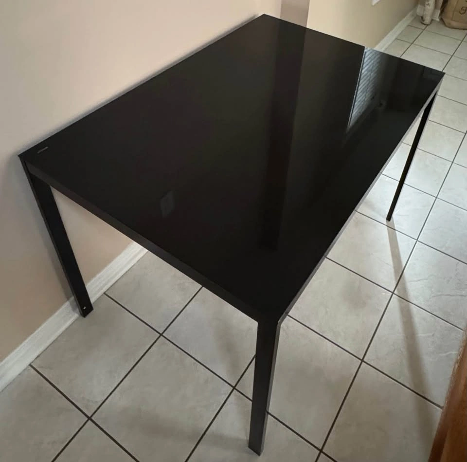 Black Glass Top Dining Table - photo 5