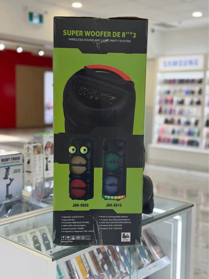 1200W Dual 8" Bluetooth Party Speaker w/ Lights & Mic - NEW - photo 2