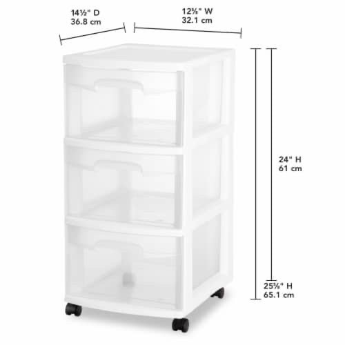 Sterilite White 3-Drawer Storage Cart - photo 2
